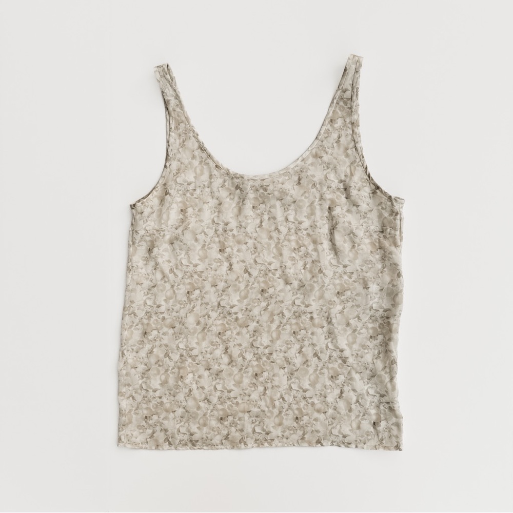 Stella McCartney Soft Floral Cream 100-% Silk Sleeveless Top - Size 4 (Euro 38)